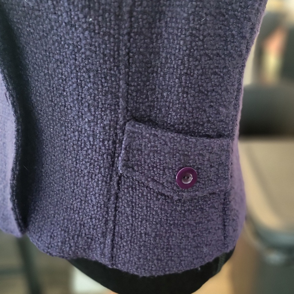 Coldwater Creek Purple Boucle Wool Blend Sleeveless Blazer Vest Small 6-8 - Picture 3 of 8